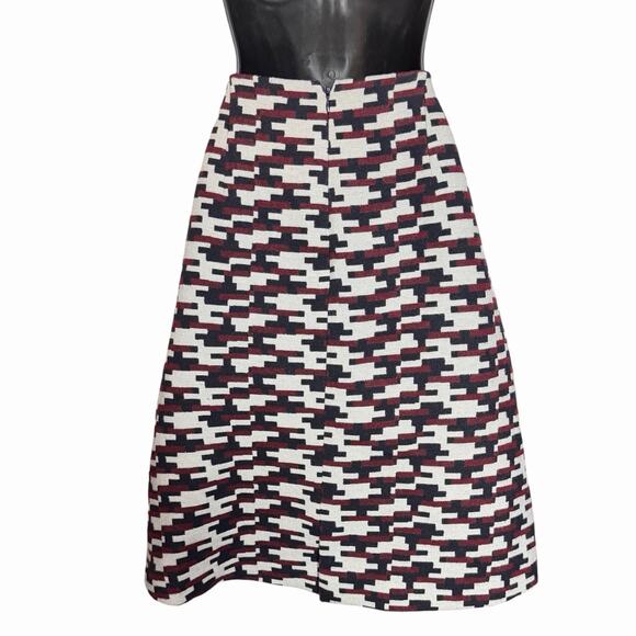 JIL SANDER NAVY PLAID TWEEDY A LINE SKIRT WOOL BLEND MADE IN ITALY SIZE 40 M 8 - Picture 3 of 7